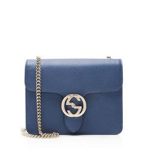 Gucci Grained Calfskin Interlocking G Small Shoulder Bag